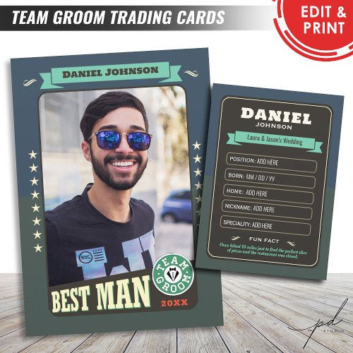 Custom Team Groom Cards Groomsmen Trading Cards