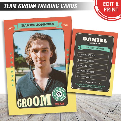 Custom Team Groom Cards Groomsmen Trading Cards