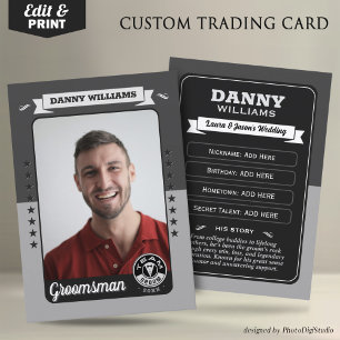 Custom Team Groom Trading Card, Groomsmen Gifts Calling Card