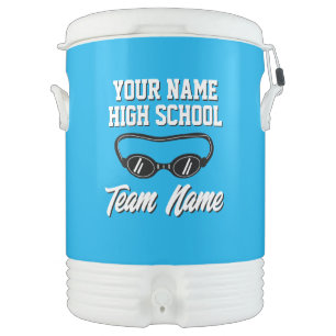 Custom team high school swim team beverage cooler