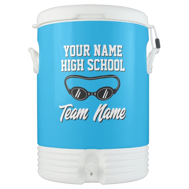 Custom team high school swim team beverage cooler (Front)