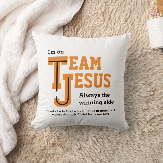 Custom TEAM JESUS Christian Kids Throw Pillow (Blanket)