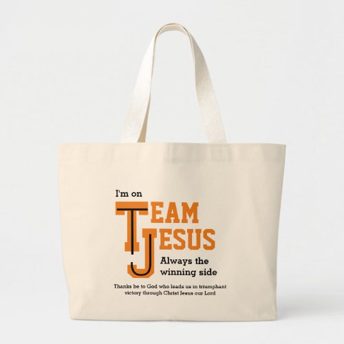 Custom TEAM JESUS Christian Large Tote Bag