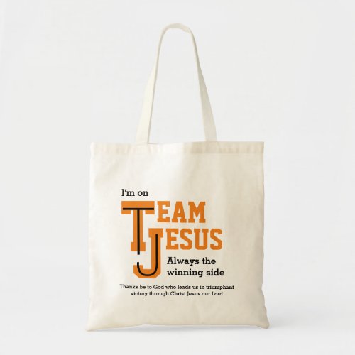 Custom TEAM JESUS Christian Tote Bag