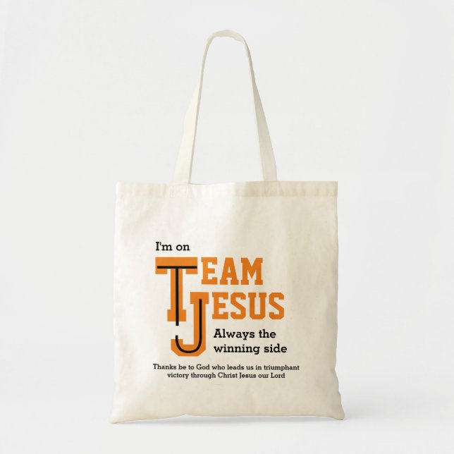 Custom TEAM JESUS Christian Tote Bag (Front)