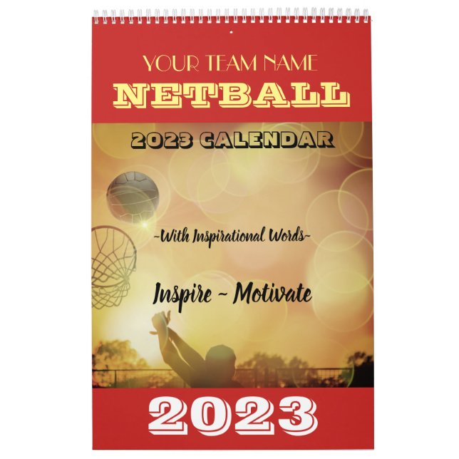 Custom Team Name 2023 Netball Calendar (Cover)