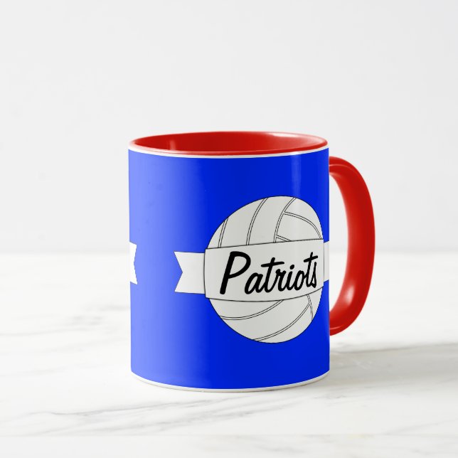 Custom Team Name and Colors Volleyball Coffee Mug (Front Right)