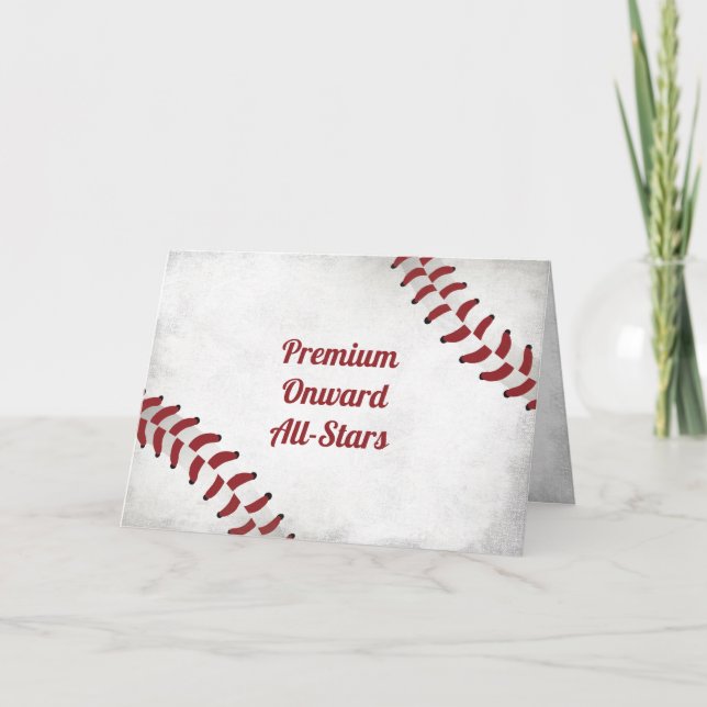 Custom Team Name Birthday Large Grunge Baseball Card (Front)