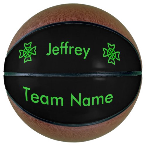 Custom Team Name Irish Celtic Bright Green Knots Basketball