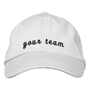 Custom Team Name Minimalist Script Embroidered Baseball Cap