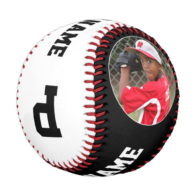 Custom Team Name, Player, Jersey Number and Photo Baseball (Angled)
