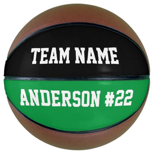 Custom Team Name Player Name Number and Color Basketball