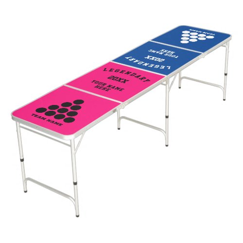 Custom team name two color champion foldable beer  beer pong table