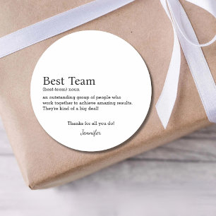 Custom Team Name Work Team Coworkers Teammate Classic Round Sticker