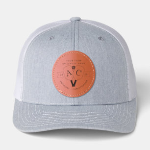 Custom Team Names Monogram Pickleball Leather Patch Hat