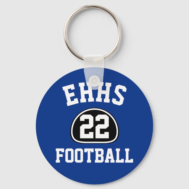 Custom Team Pride Team Name and Number/Class Year Keychain (Front)