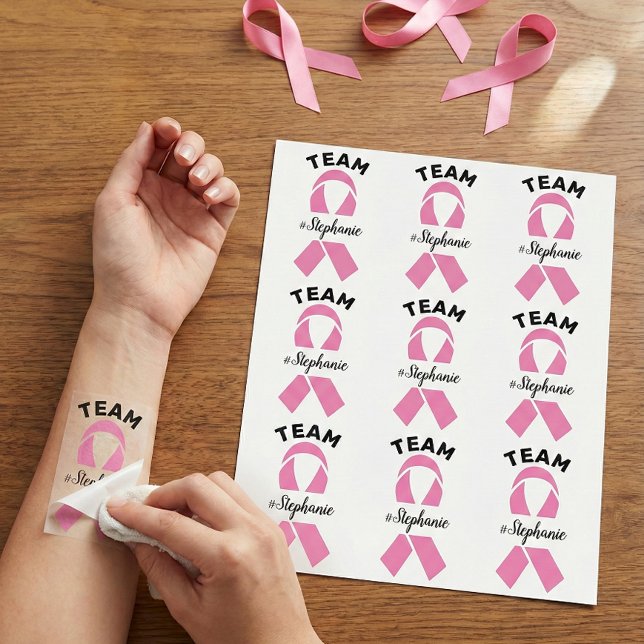 Custom Team Ribbon Support Tattoos with Name (Creator Uploaded)