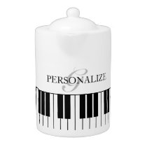 Custom teapot with black & white grand piano keys