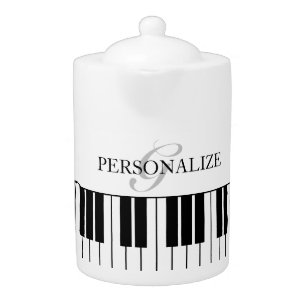 Custom teapot with black & white grand piano keys