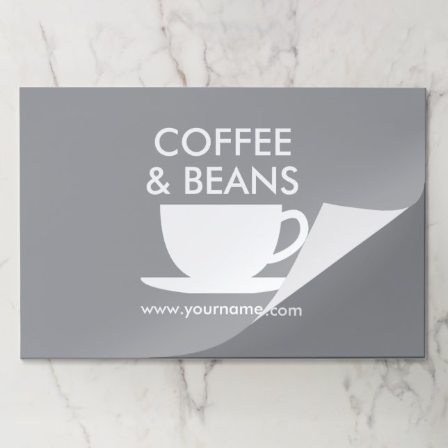 Custom tearaway placemats for café and coffee shop (Folded)