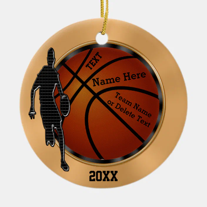 Basketball Player Girl Grandaughter Team Personalize Christmas Tree Ornament 