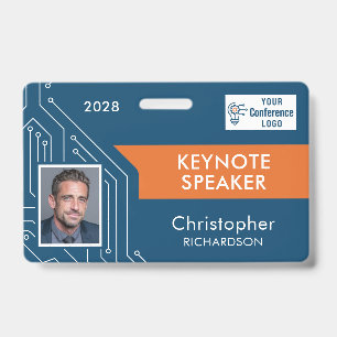 Custom Technology Keynote Speaker Photo ID Badge