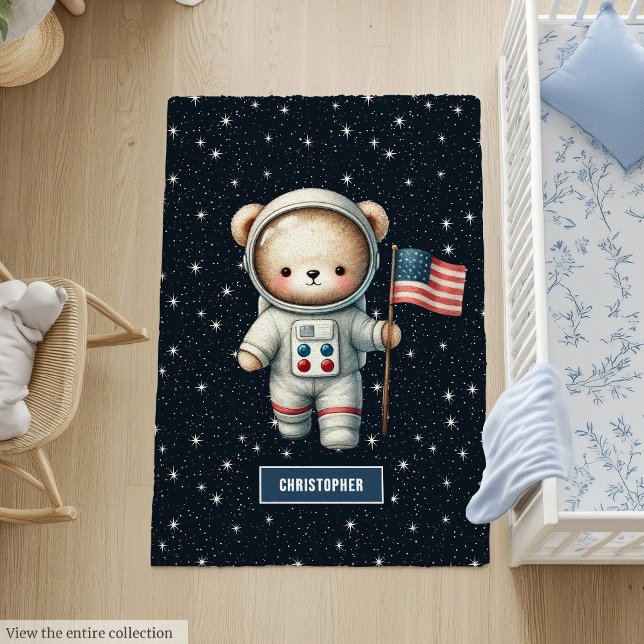 Custom Teddy Bear Astronaut Rug for Kids Room (Custom Teddy Bear Astronaut Rug for Kids Room)