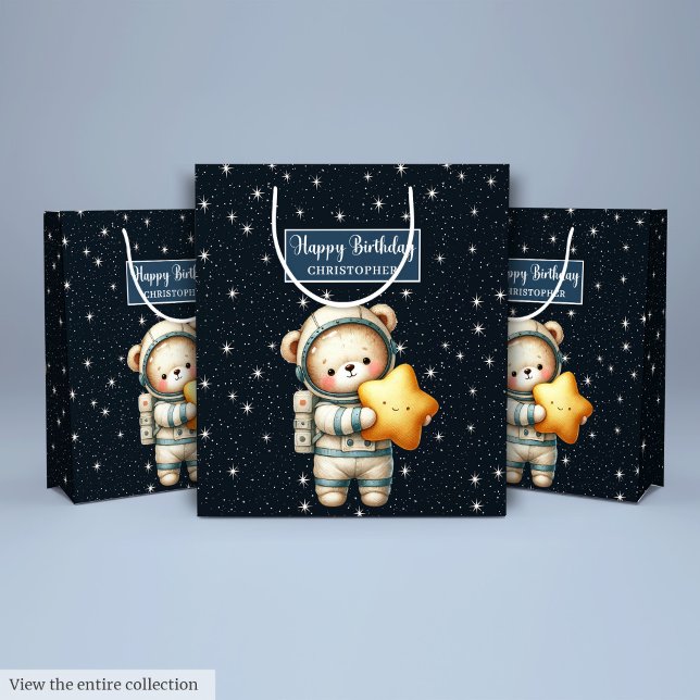 Custom Teddy Bear Gift Bag for Space Boy Party (Custom Teddy Bear Gift Bag for Space Boy Party)