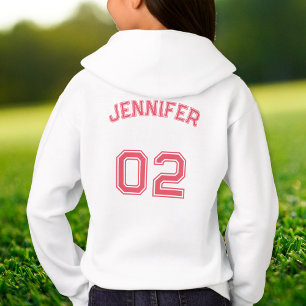Custom Teen Toddler Kids Girl Name Jersey Number Hoodie