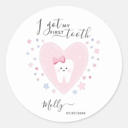 Custom Teething Start Date Baby Girl Sticker