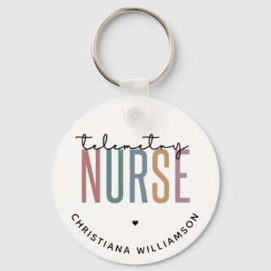 Custom Telemetry nurse Telemetry Nursing Gifts Keychain