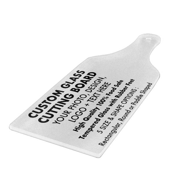 Custom Tempered Glass Cutting Board - Paddle (Corner)