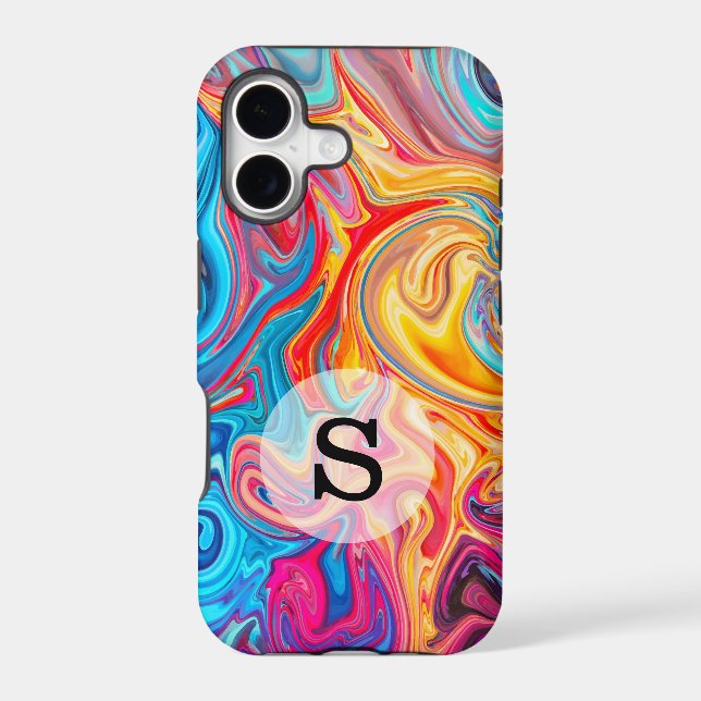 Custom Template Abstract Chrome Finish Case-Mate iPhone Case (Back)