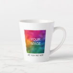 Custom Template Add Image Photo Company Logo Text Latte Mug<br><div class="desc">Custom Template Add Image Photo Business Logo Text Create Your Own Name Elegant Trendy Template Coffee Latte Mug.</div>