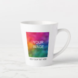 Custom Template Add Image Photo Company Logo Text Latte Mug