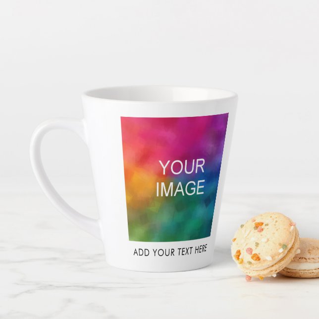 Custom Template Add Photo Image Business Logo Latte Mug (In Situ)
