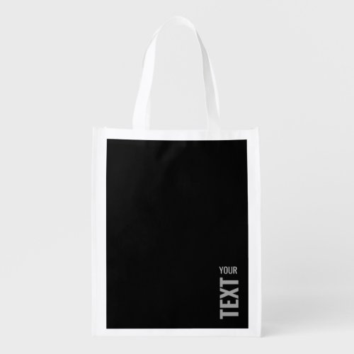 Custom Template Add Text Here Black And White Grocery Bag