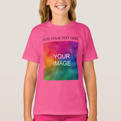 Custom Template Add Your Photo Text Image Girls T_Shirt