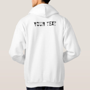 Custom Template Back Design Your Text Men's White Hoodie