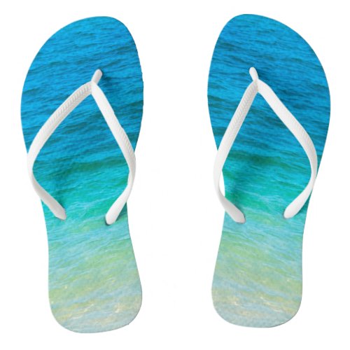 Custom Template Beach Sea Waves Seaside Adult Flip Flops