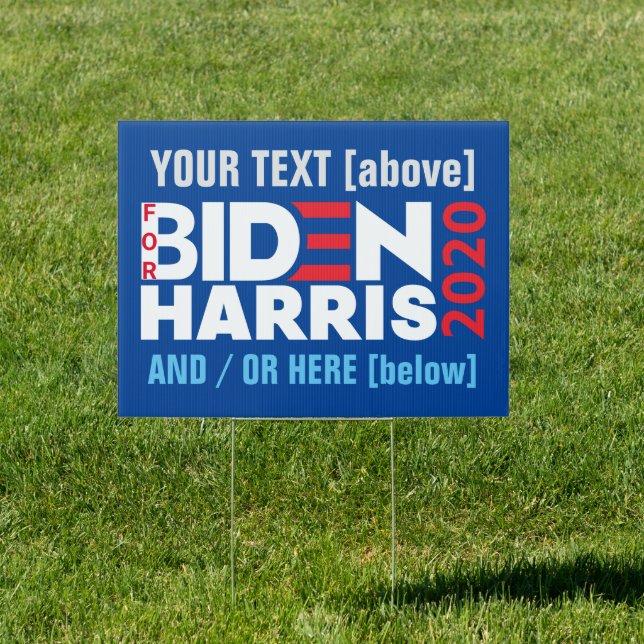 Custom Template Biden Harris 2020 Lawn Stake Yard Sign (Insitu)