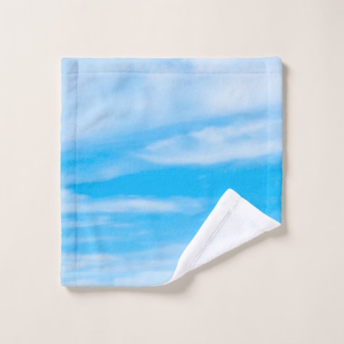 Custom Template Blue Sky White Clouds Elegant Wash Cloth