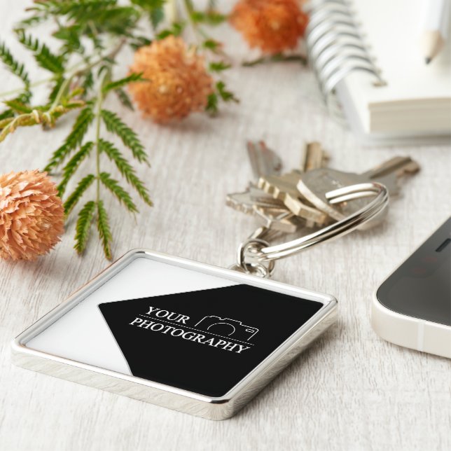 Custom Template Business Company Create Your Own Keychain (Side)