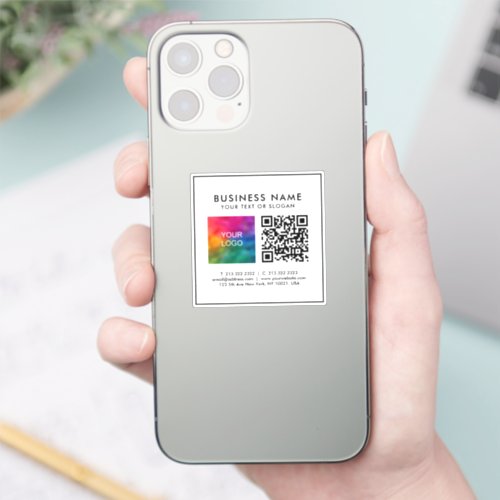 Custom Template Business Logo QR Code Text Tiny Sticker