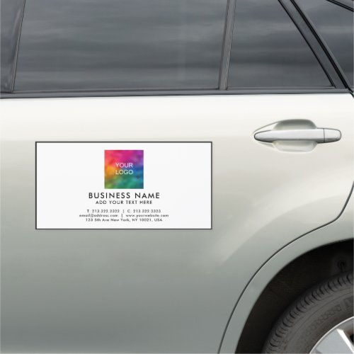 Custom Template Color Business Logo Text Simple Car Magnet