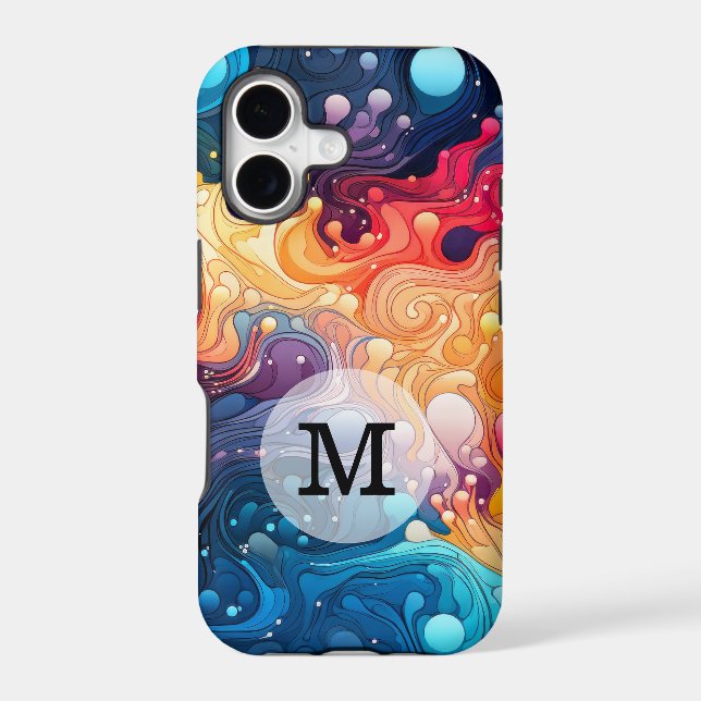 Custom Template Colorful Abstract Pattern Case-Mate iPhone Case (Back)