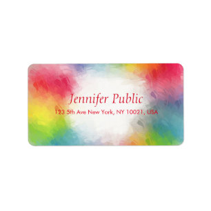 Custom Template Colorful Modern Rainbow Abstract Label