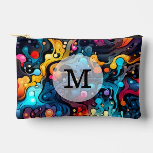 Custom Template Colorful Wavy Pattern Accessory Pouch