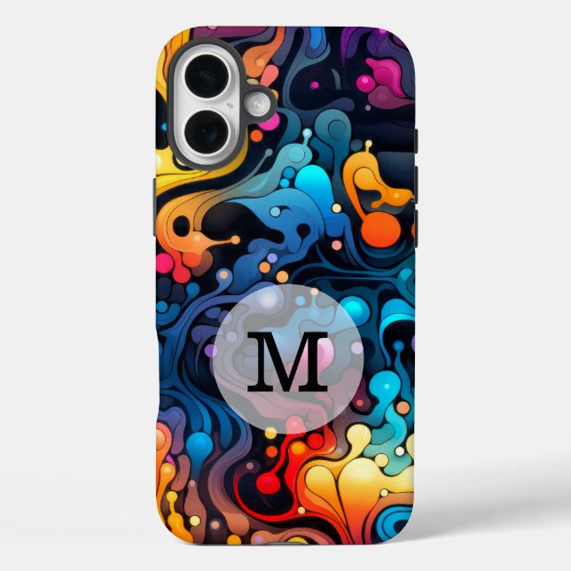 Custom Template Colorful Wavy Pattern Case-Mate iPhone Case (Back)