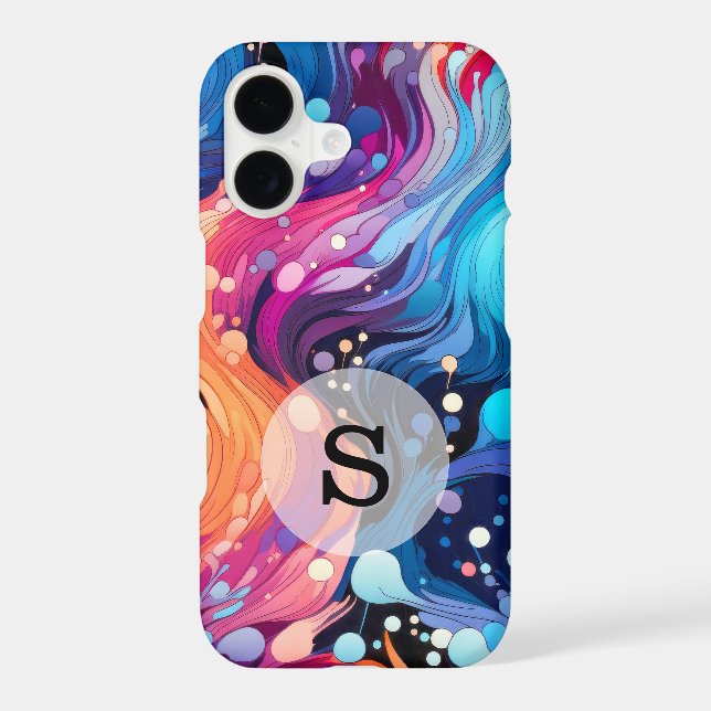 Custom Template Colorful Wavy Pattern Case-Mate iPhone Case (Back)